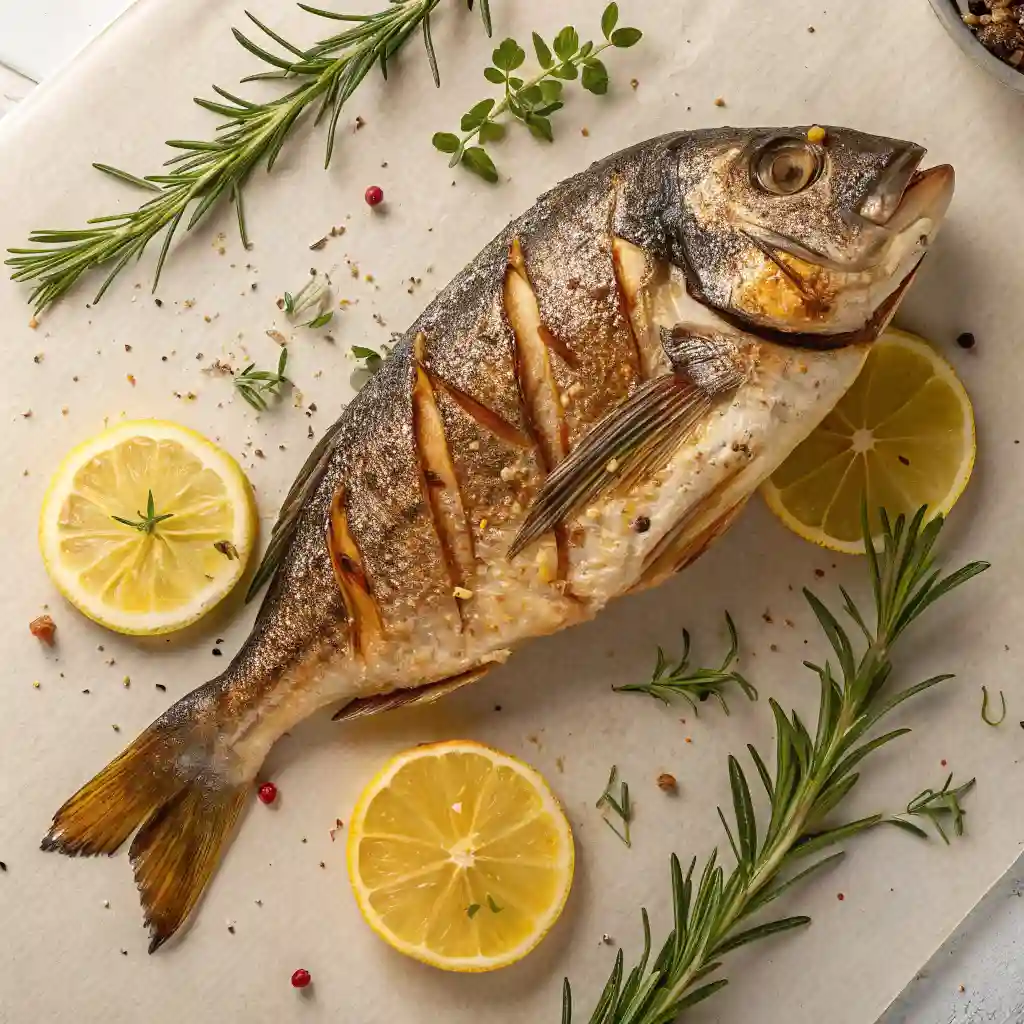 Easy Grilled Dorada with crispy skin and lemon