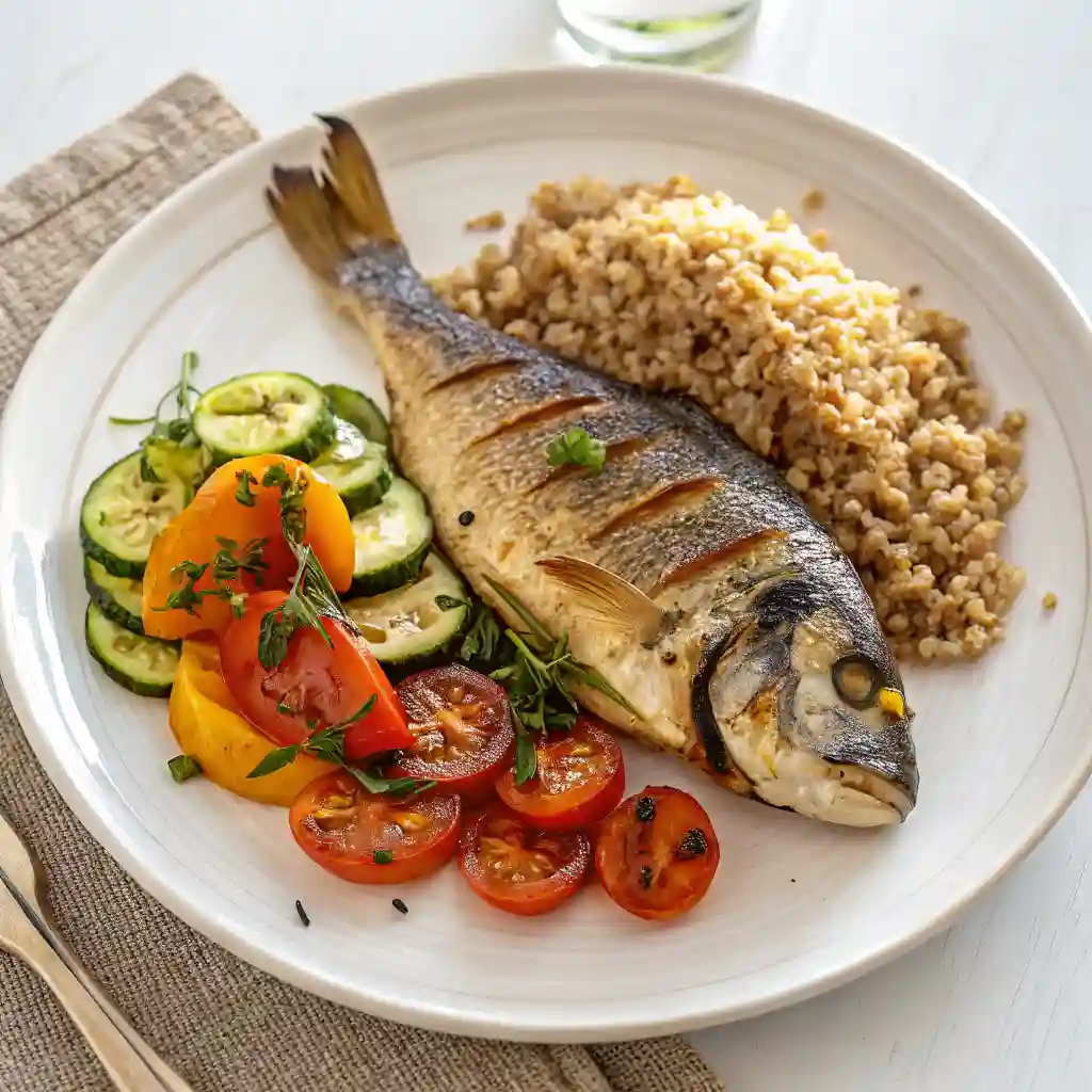 Grilled Dorada with healthy sides